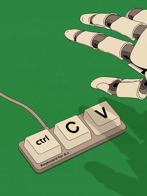 robotic hand press ctrl c or ctrl v on a 3 key keyboard