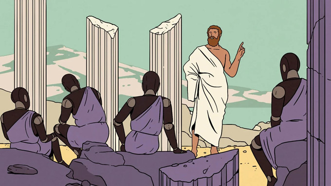 ai robots hear the speech of ancient philosophers