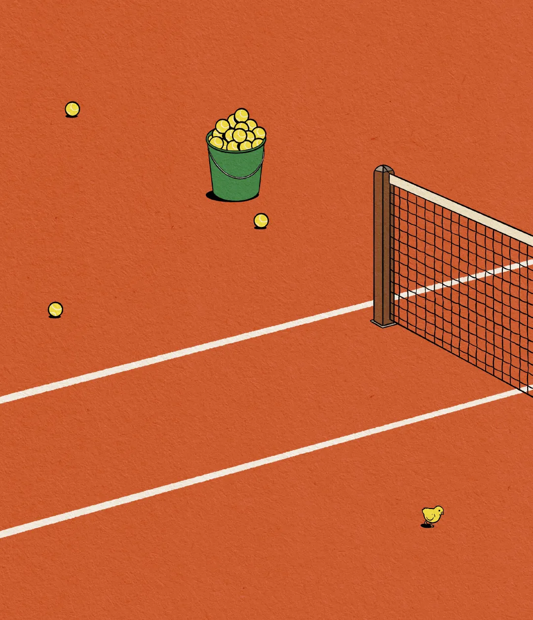 Two border collies on the tennis court 