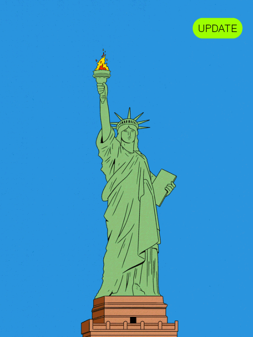 Simon Bailly / statue of liberty burning 