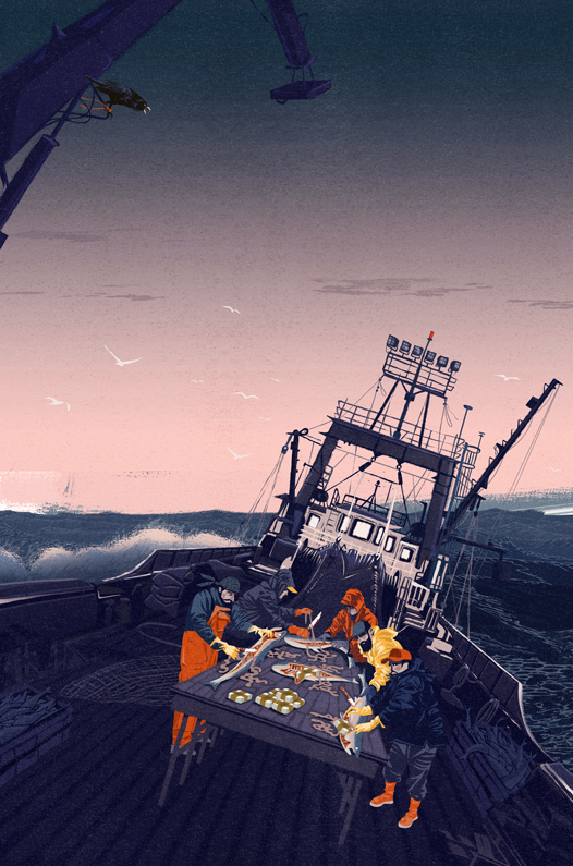 a ship in wild water