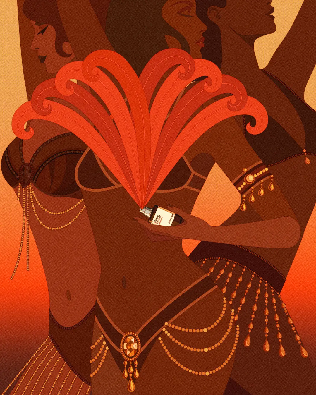 detail of a woman using a parfume 