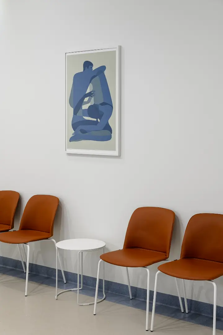 chairs with a print of Lina Disciplina 
