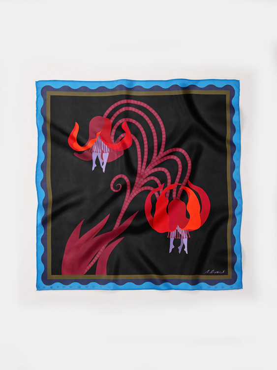 scarf with blossoms