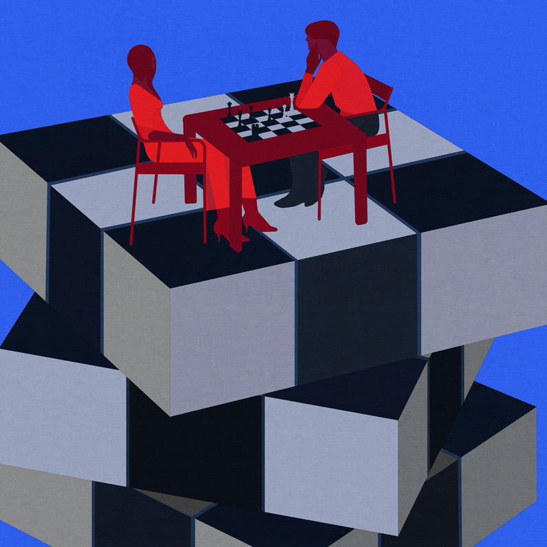 couple playing chess 