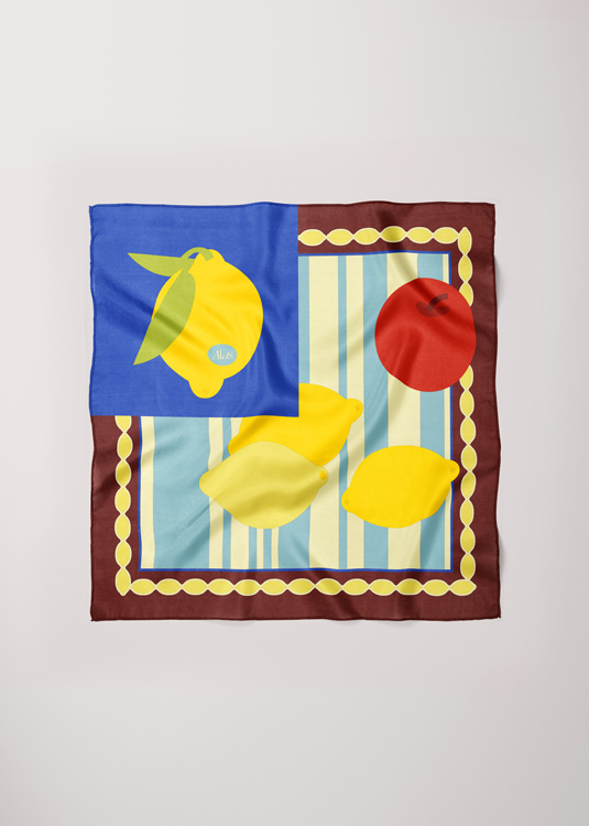 silk scarf with fruit 