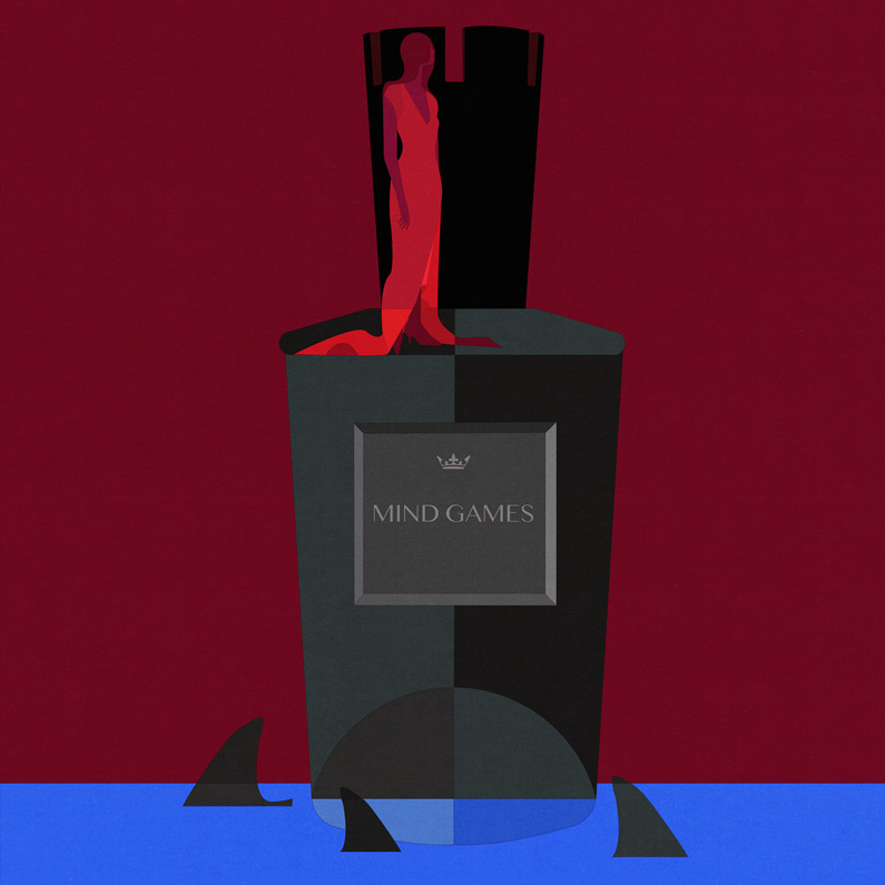 woman on a parfume flacon