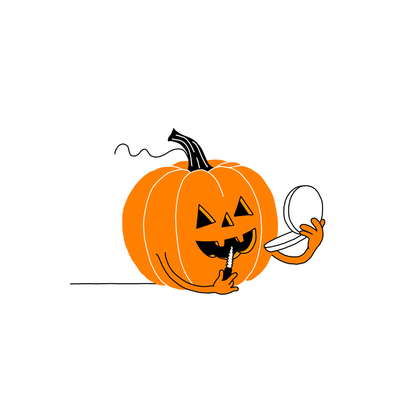 pumpkin with mirror 