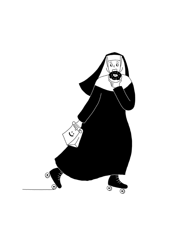 rabbin drinking milkshake on an e-scooter 