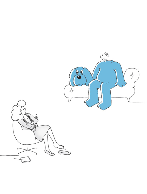 man in teddy bear suit on sofa