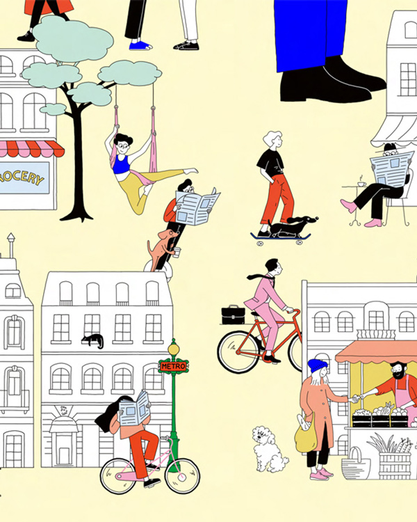 people on the move in Paris