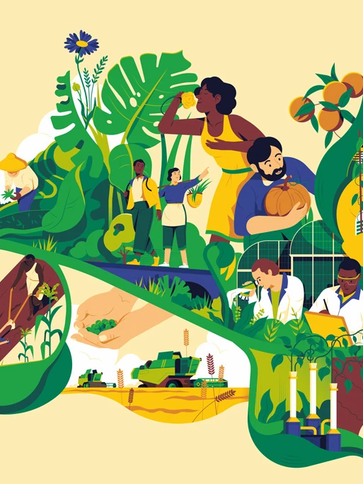 Anton Hallmann / collage of people working in agriculture