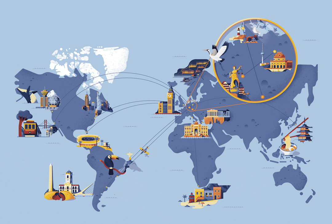world map of aviation