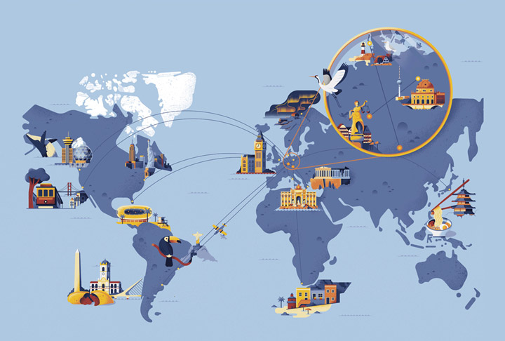 world map of aviation
