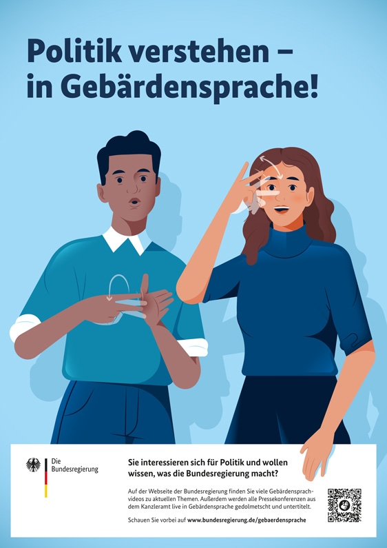 young man and woman using sign language