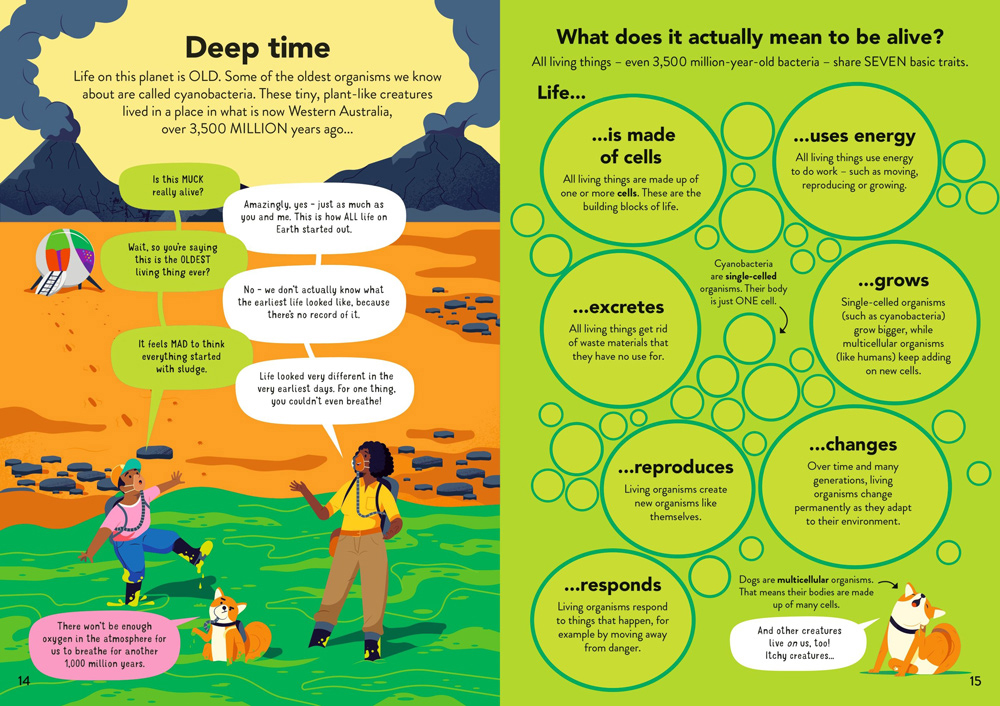 boy and woman on an alien planet