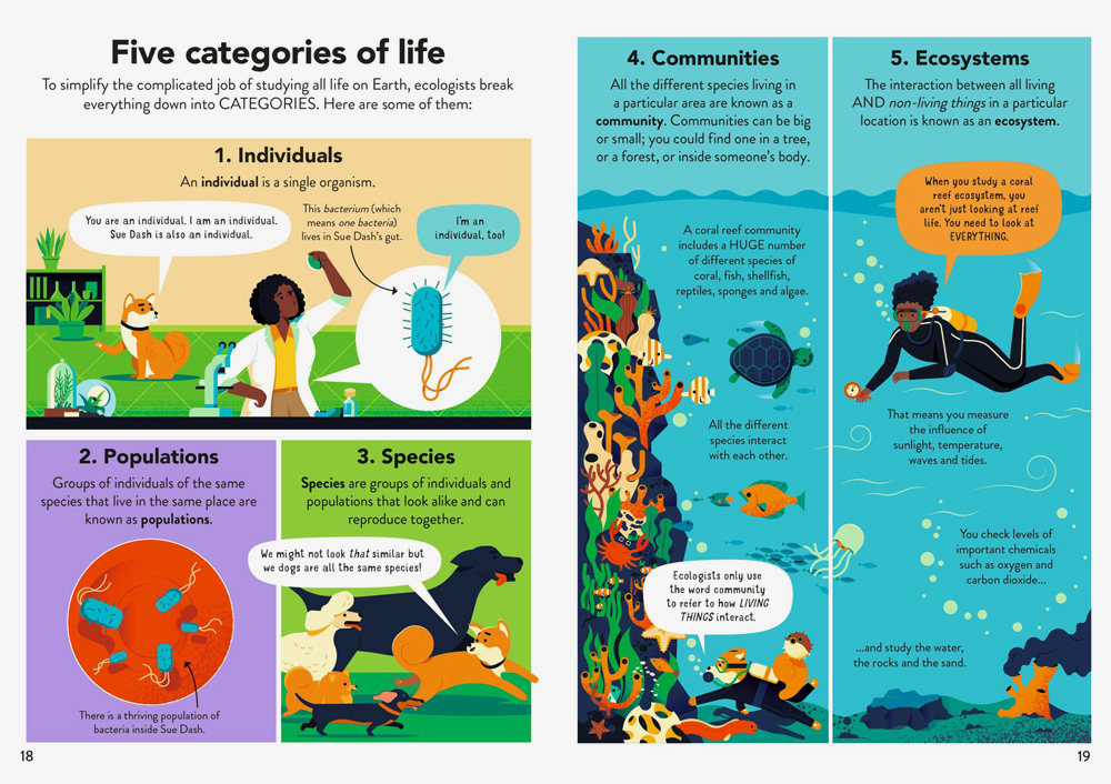 comic with scientist and diver