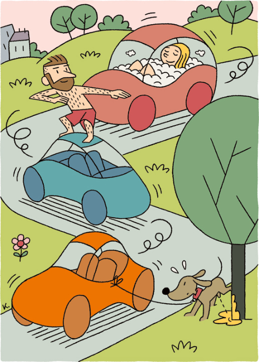 e-cars on the road