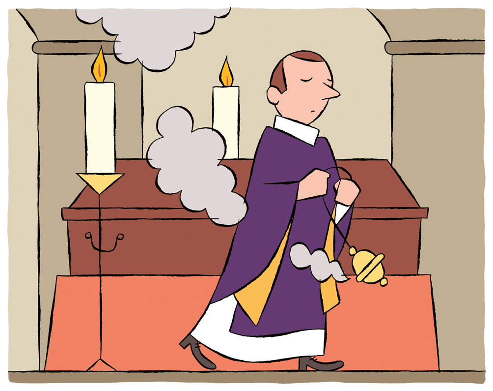 priest with incense 