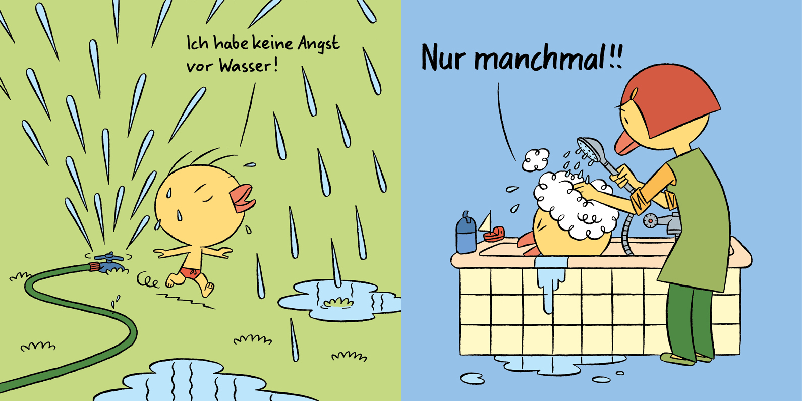 bathing chick