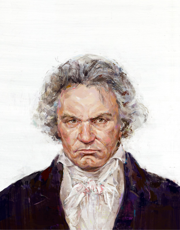 portrait painting of Ludwig van Beethoven