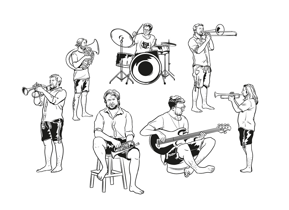 drawn musicians LaBrassBanda
