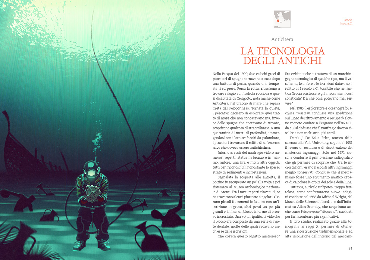 diver in ancient diving clothes