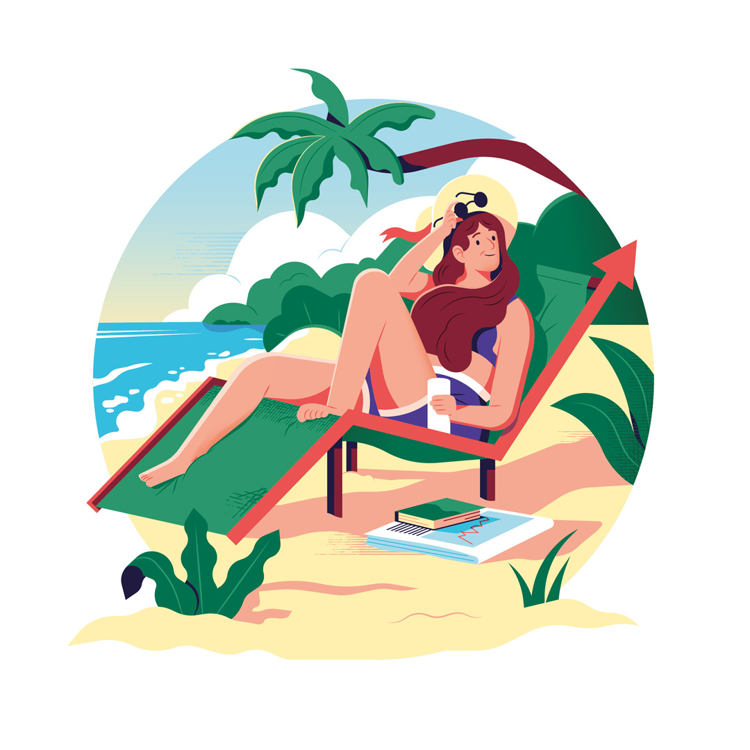 woman enjoyning sun on the beach