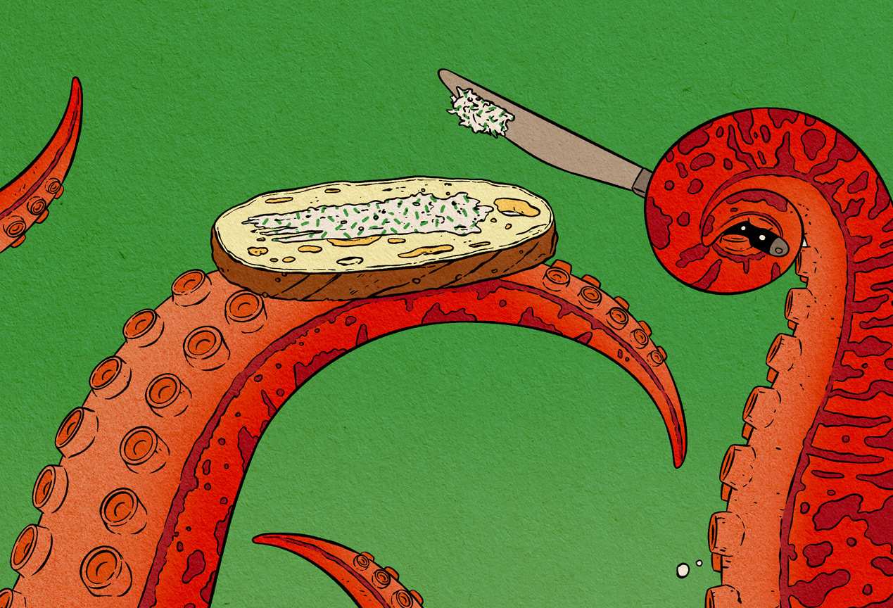 tentacles making a sandwich 