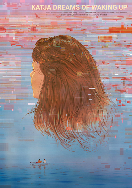 film poster with a back view on a woman head 