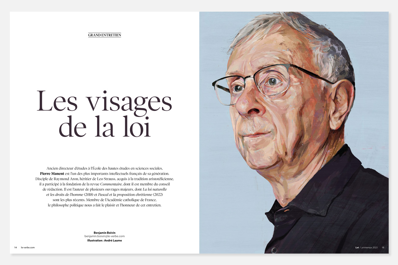 magazine pages of LeVerbe with portrait painting