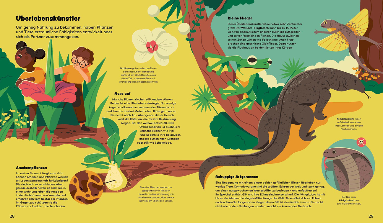 kids and amphibians on a book page