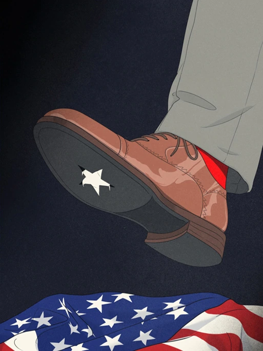 Emmanuel Polanco / walking on American flag