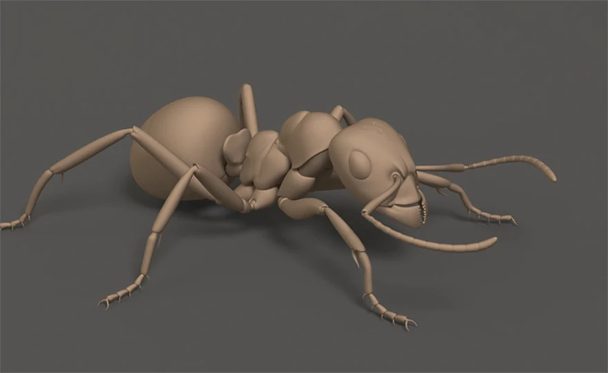 3d model of ant without texture 