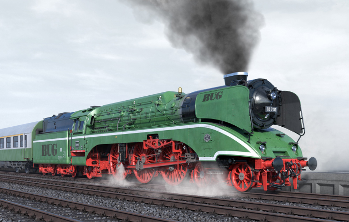 3d illustration of the German express locomotive number 18 201