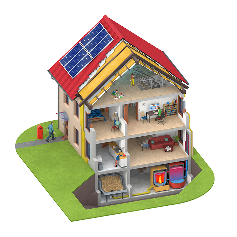 cross section of an energy saving house