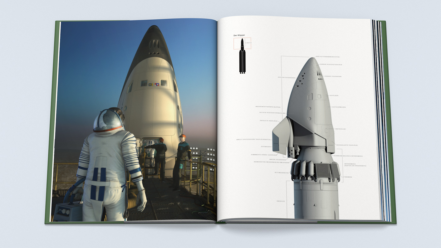 man walking on a ramp to the entrance of his space ship