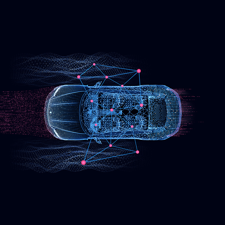 glowing lines around a porsche taycan