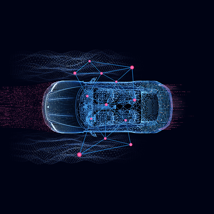 glowing lines around a porsche taycan 