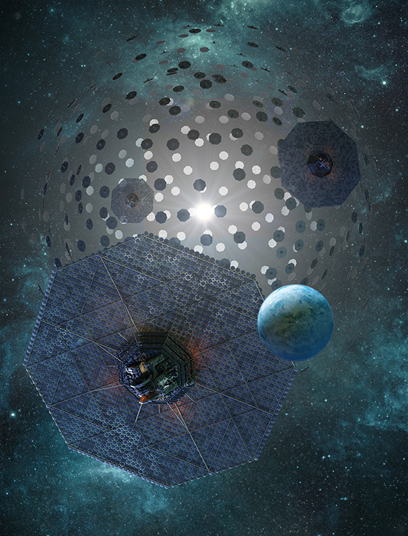 swarm space ship in the universe 