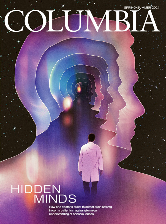 doctor standing in front of multiple silhouettes of a head