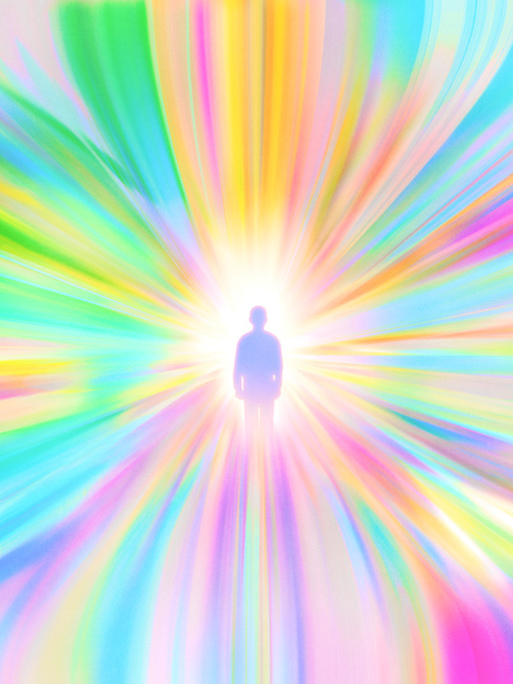 Isabel Seliger / human walking in colorful atmosphere