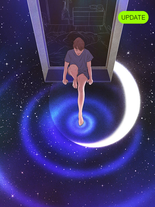 Isabel Seliger / young woman sitting in her window in looking down into space