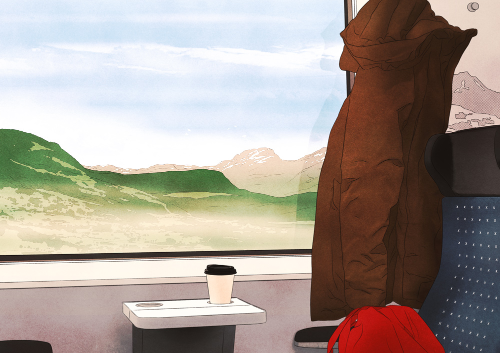 view out of a window in a train 