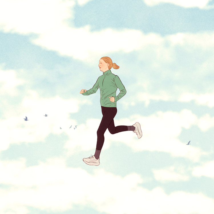 running girl in the sky
